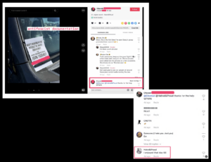 1) an aryan freedo network flyer has been placed on the windshield of a vehicle. Ohpeak comments thanking users Elksman and Hatred&Proud for helping. 2) Hatred&Proud responds, "I enjoyed that day. 88"